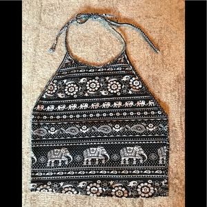 Bohemian halter crop tank top
